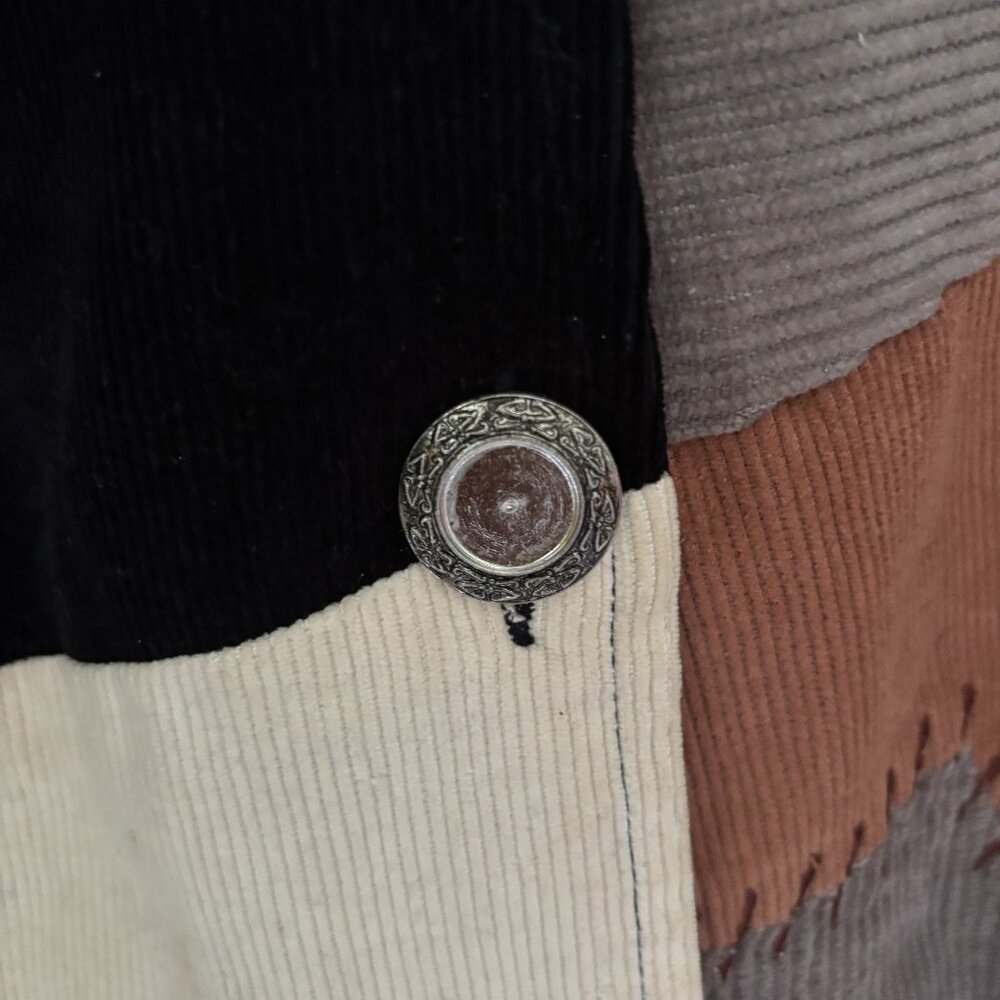 Indigo Moon Soft Corduroy Patchwork Embossed Butt… - image 8